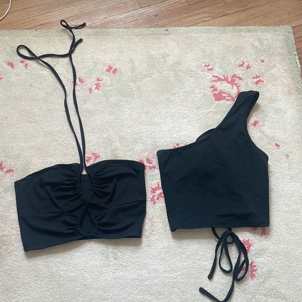 Shein bundle. 2 black crop tops.